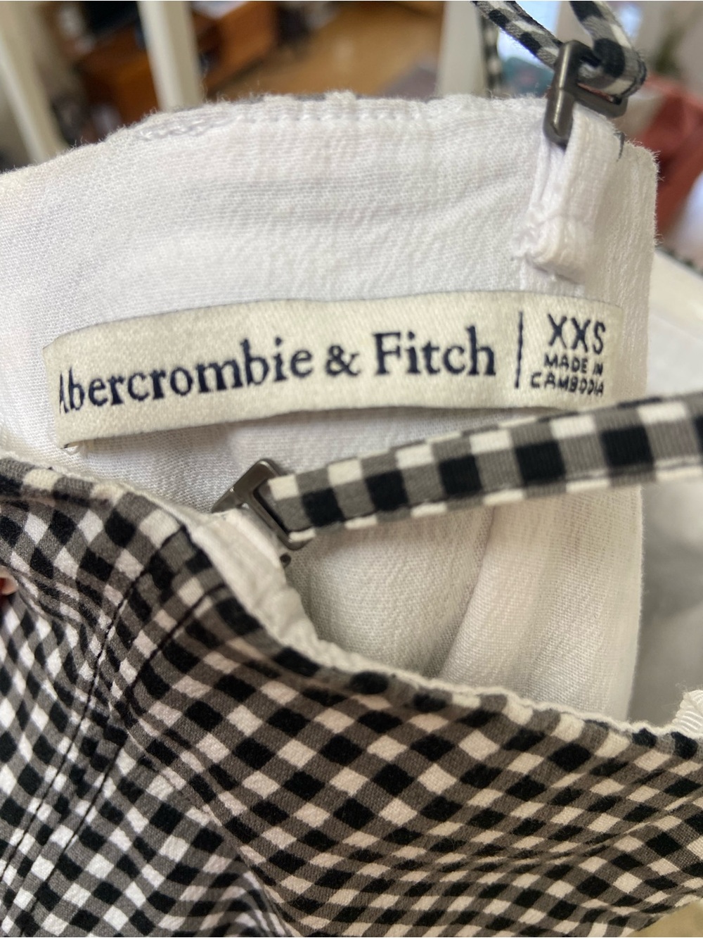 Abercrombie & Fitch Black and White Gingham Square-Neck Mini Dress - Picture 9 of 10